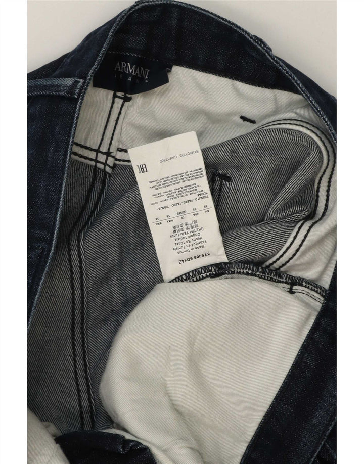 Armani Mens Slim Jeans W38 L34 Azul Marinho Algodão