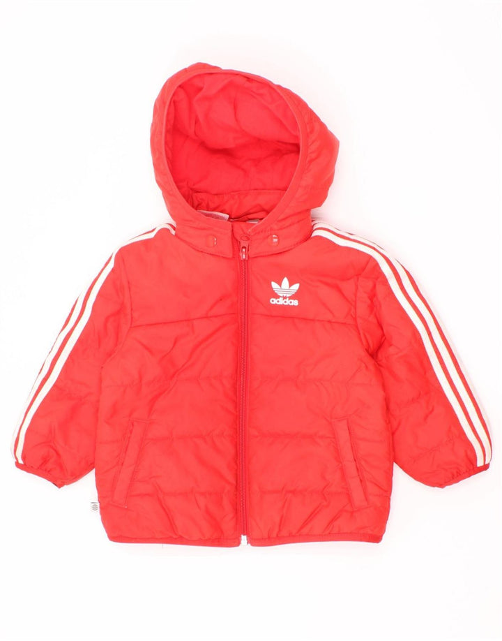 Jaqueta acolchoada com capuz Adidas Baby Boys 9-12 meses poliéster vermelho
