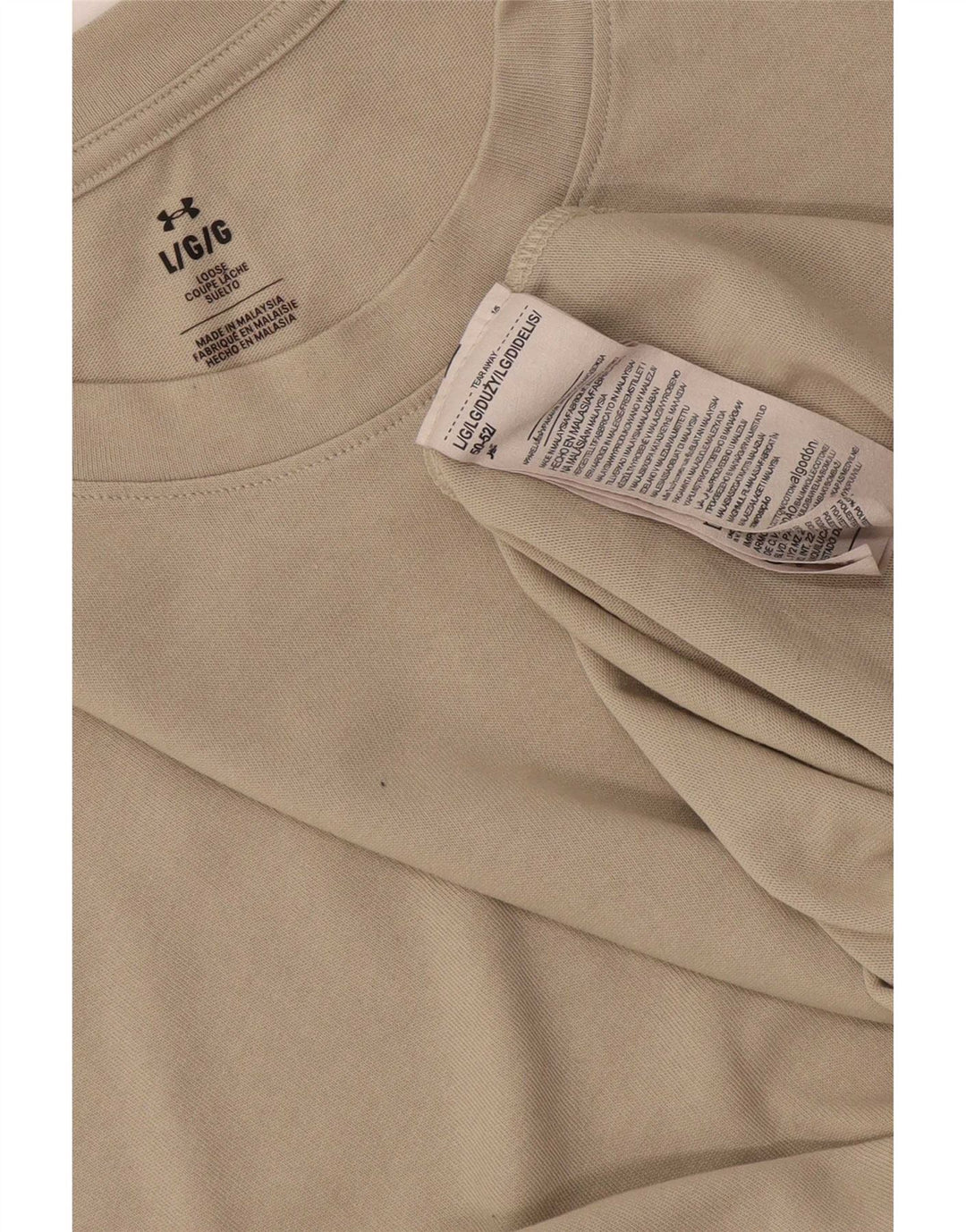 Camiseta masculina Under Armour grande algodão bege