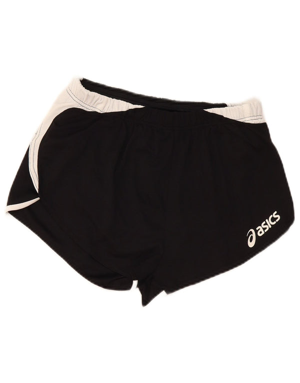 Shorts esportivos femininos Asics UK 12 médio preto colorblock poliéster