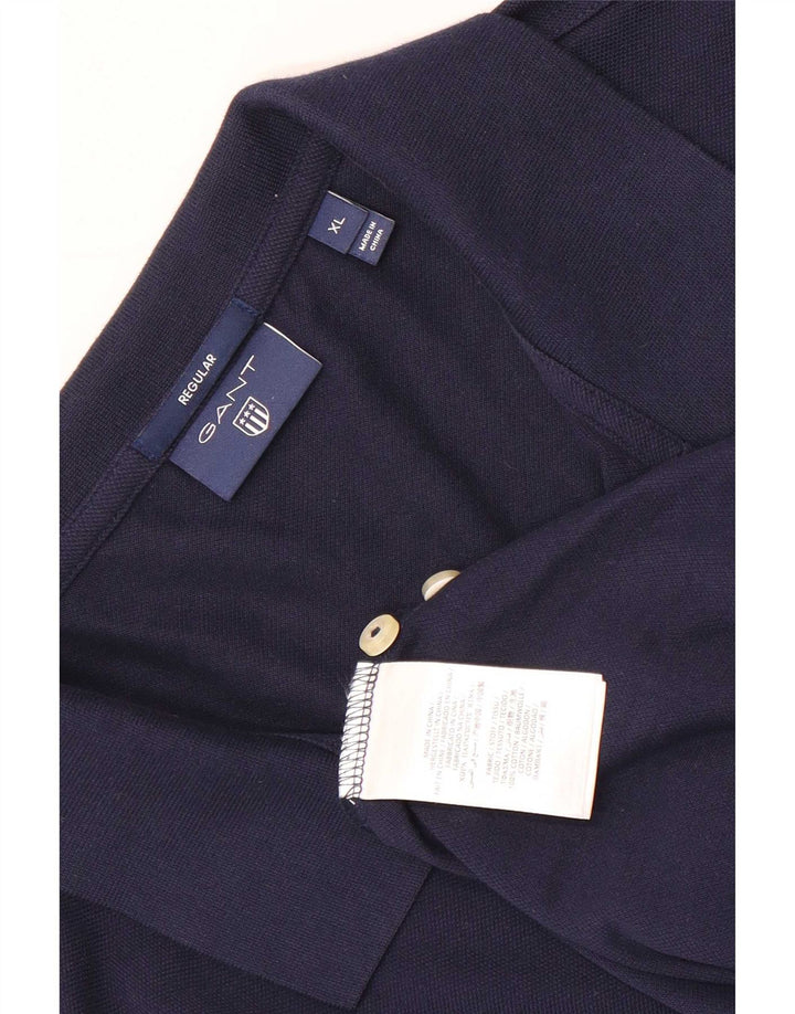 Camisa polo masculina regular Gant XL azul marinho algodão