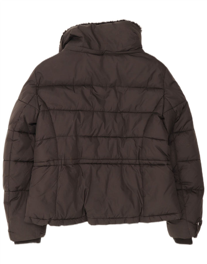 Jaqueta acolchoada feminina Zara UK 16 grande preta