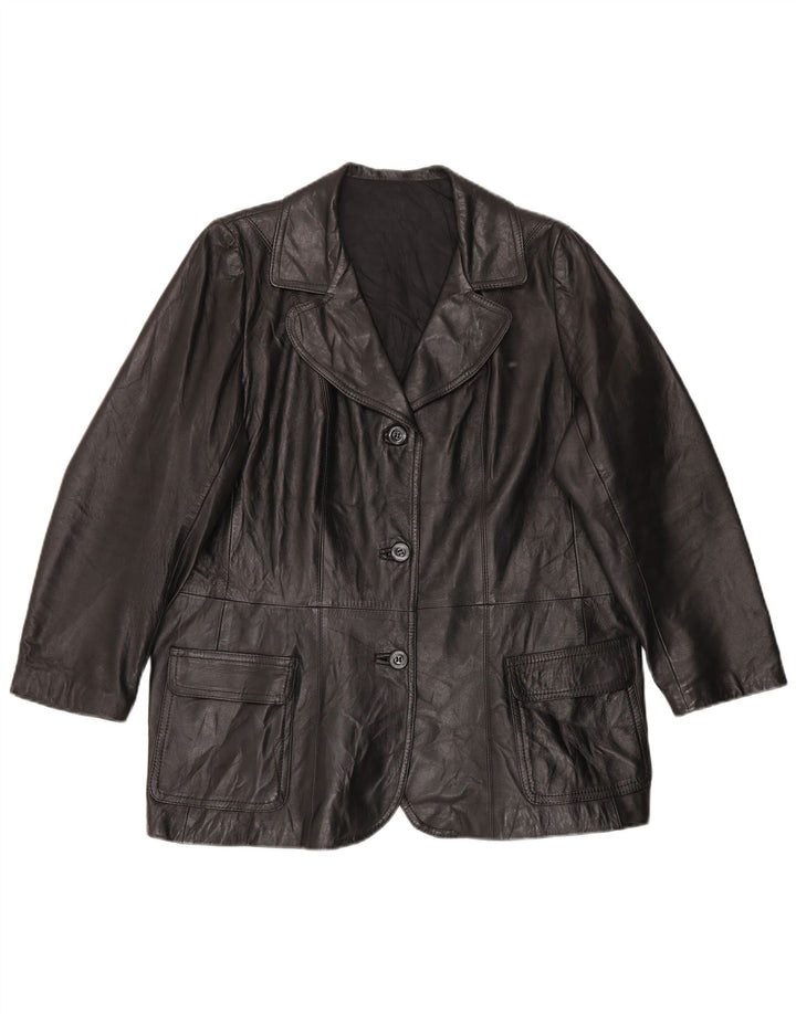 Jaqueta blazer feminina vintage com 3 botões IT 52 2XL preta