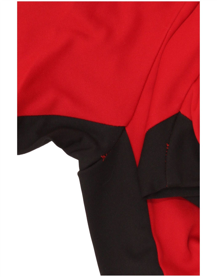 Adidas Mens Moletom Jumper UK 38/40 Médio Vermelho Colorblock Poliéster