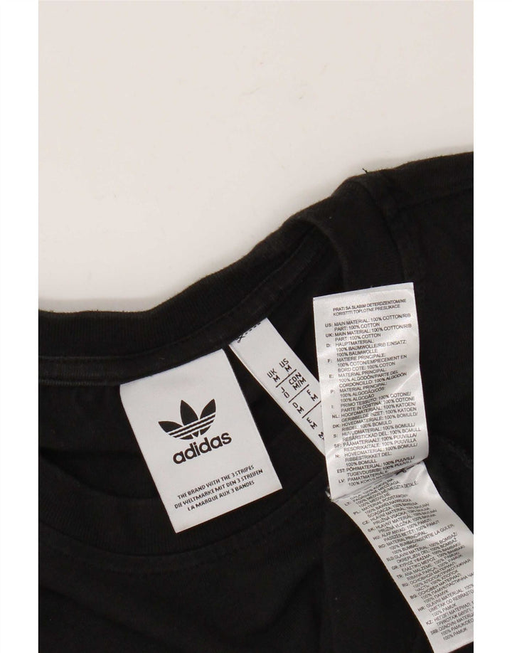 Adidas Mens Graphic T-Shirt Top Médio Algodão Preto