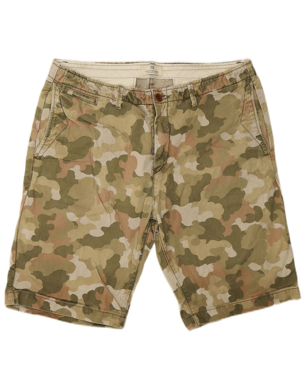 SCOTCH & SODA Mens Chino Shorts W33 Médio Algodão Camuflado Cáqui