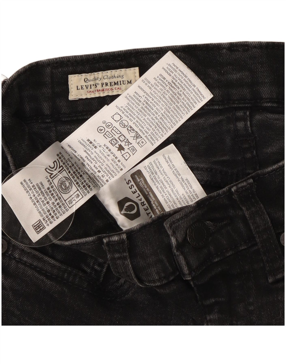 Jeans skinny feminino Levi's W28 L29 algodão preto