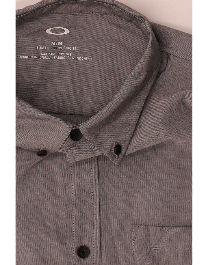 Camisa masculina Oakley Slim Fit poliéster cinza médio