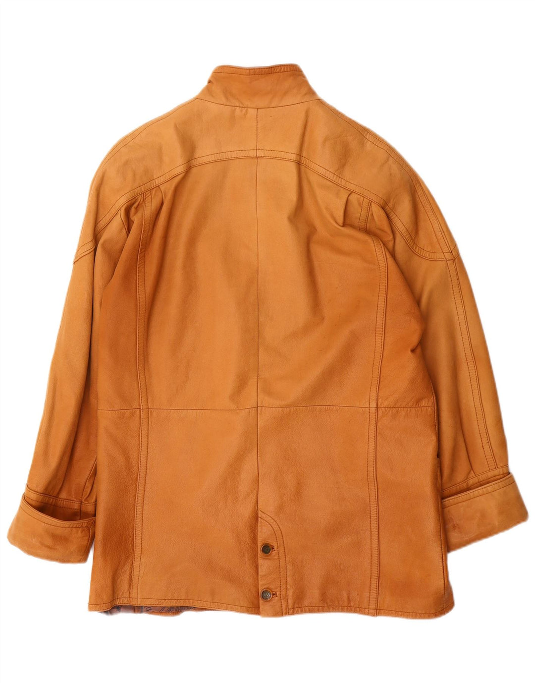 Casaco feminino de couro superdimensionado CRUSE EU 38 couro marrom médio