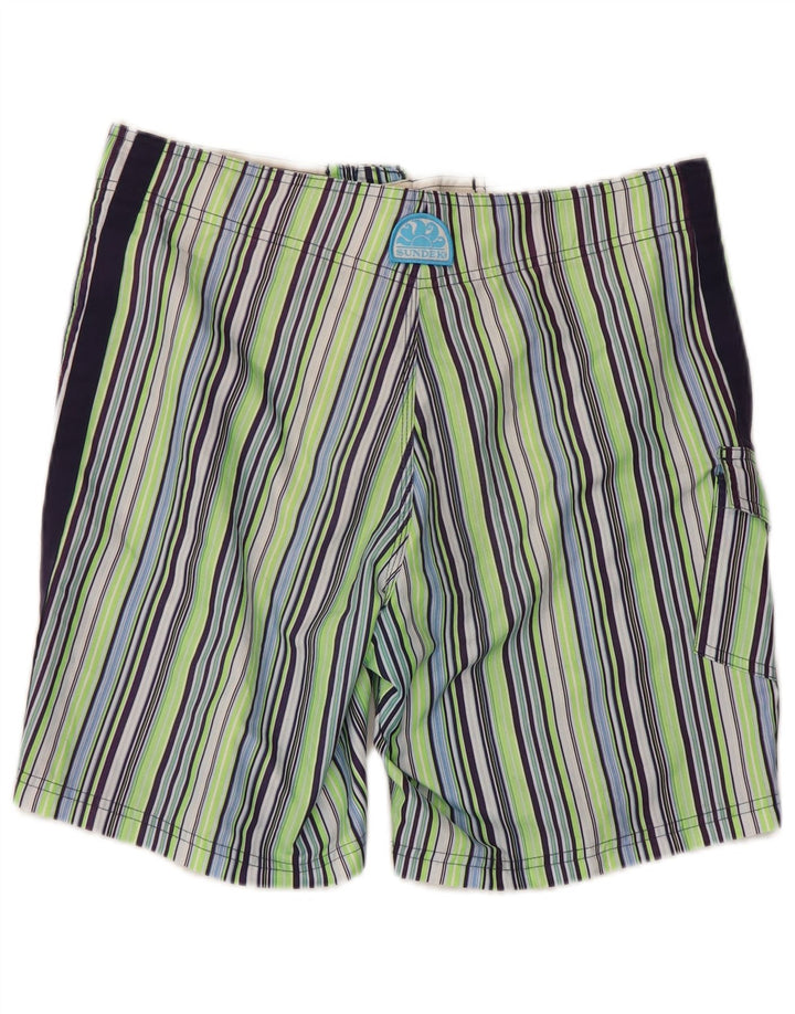 Shorts de natação masculino Sundek médio listrado multicolorido