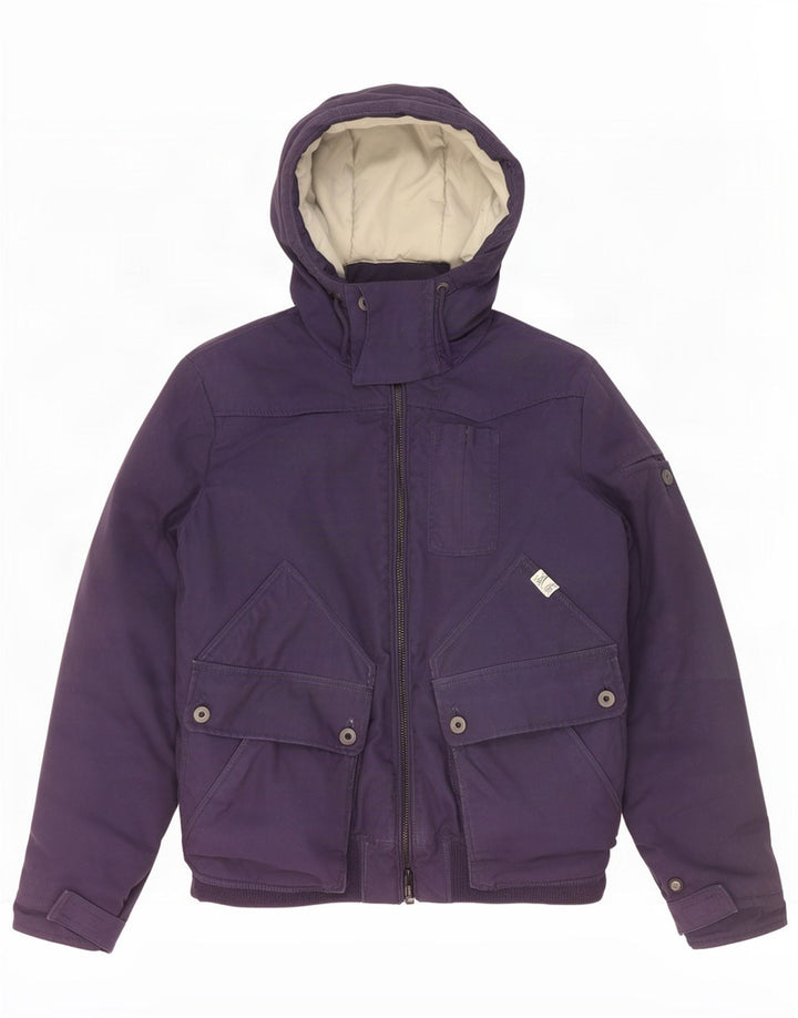 Jaqueta bomber masculina com capuz G-Star UK 40 grande poliéster azul marinho