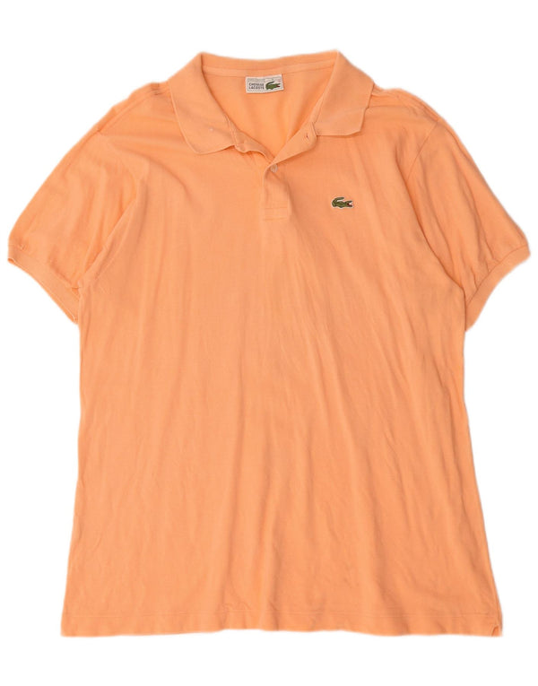 Camisa polo masculina Lacoste tamanho 6 XL laranja algodão