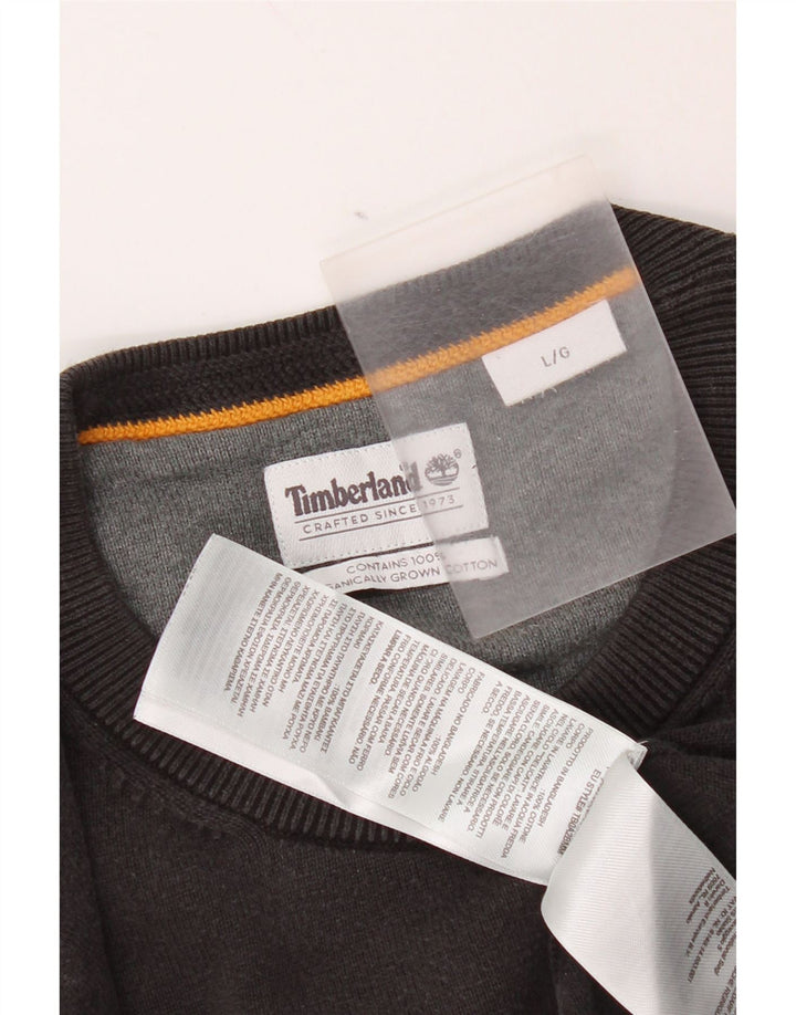 Suéter masculino Timberland com gola redonda, grande algodão preto