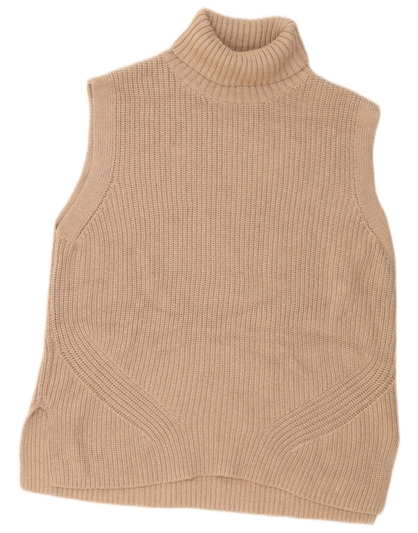 Regata feminina Marks & Spencer Longline com colete grande Reino Unido 10 pequena bege