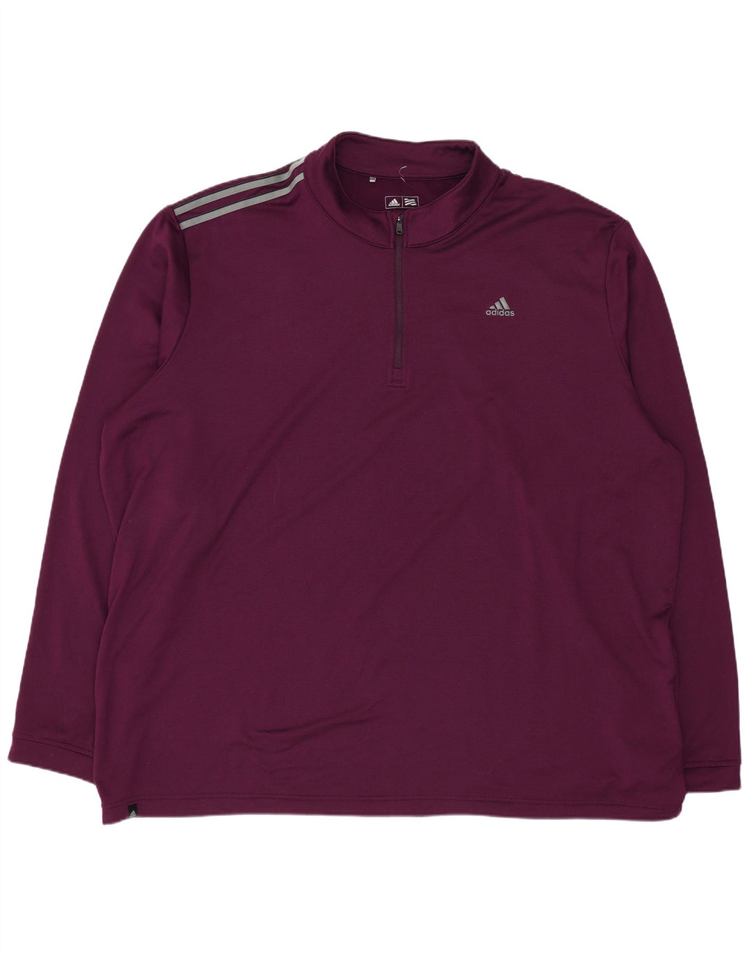 Adidas Mens Zip Neck Pullover Treino Top 2XL Roxo Poliéster