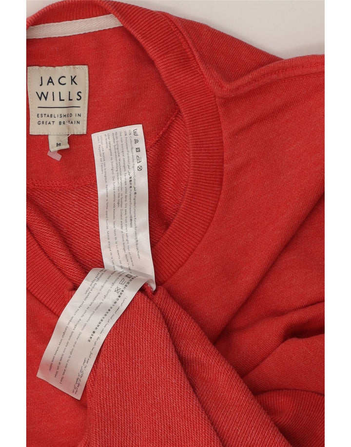 Jack Wills moletom gráfico masculino jumper médio algodão vermelho