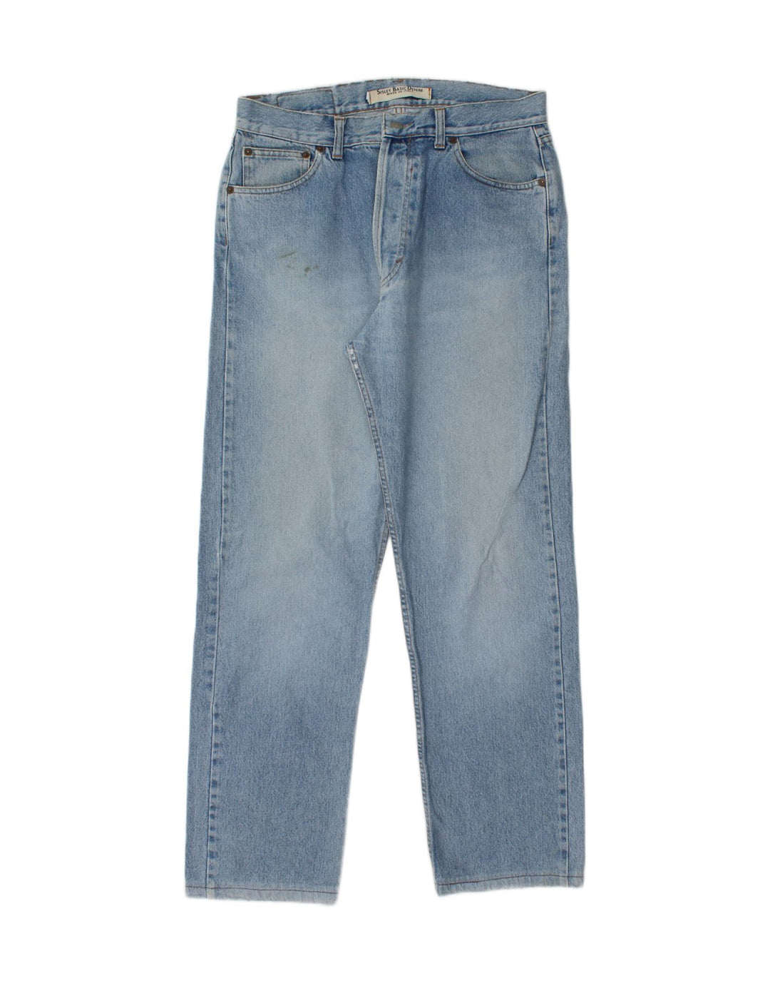 SISLEY Calça jeans reta masculina W34 L30 algodão azul