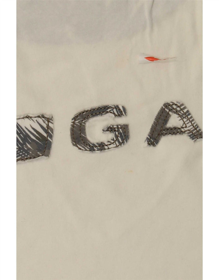 Camiseta gráfica masculina Gas Top grande de algodão branco