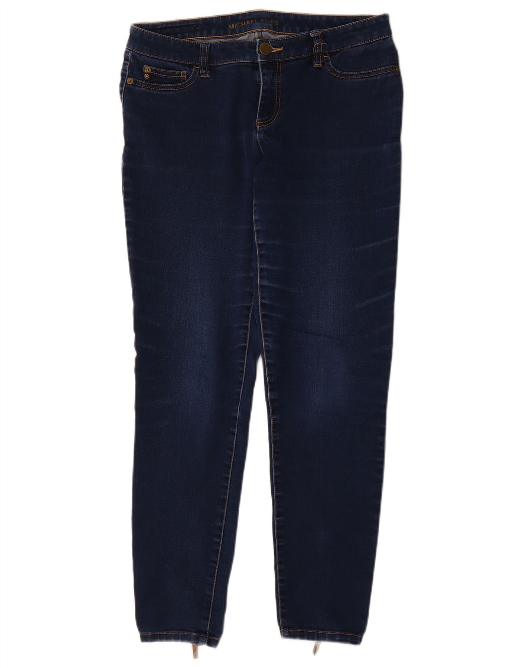 Jeans skinny feminino MICHAEL KORS EUA 8 médio W29 L29 algodão azul marinho