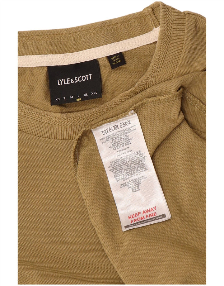 Camiseta masculina LYLE & SCOTT grande algodão cáqui