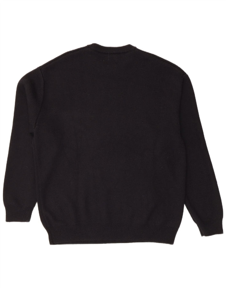 ZARA Suéter masculino com gola redonda XL algodão preto