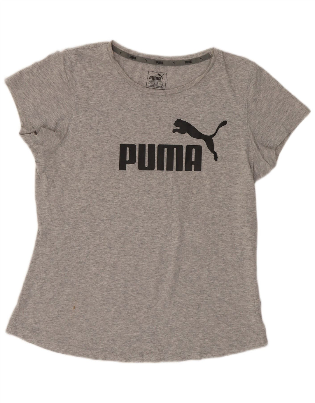 Puma Camiseta Feminina Graphic Top UK 12 Cinza Médio