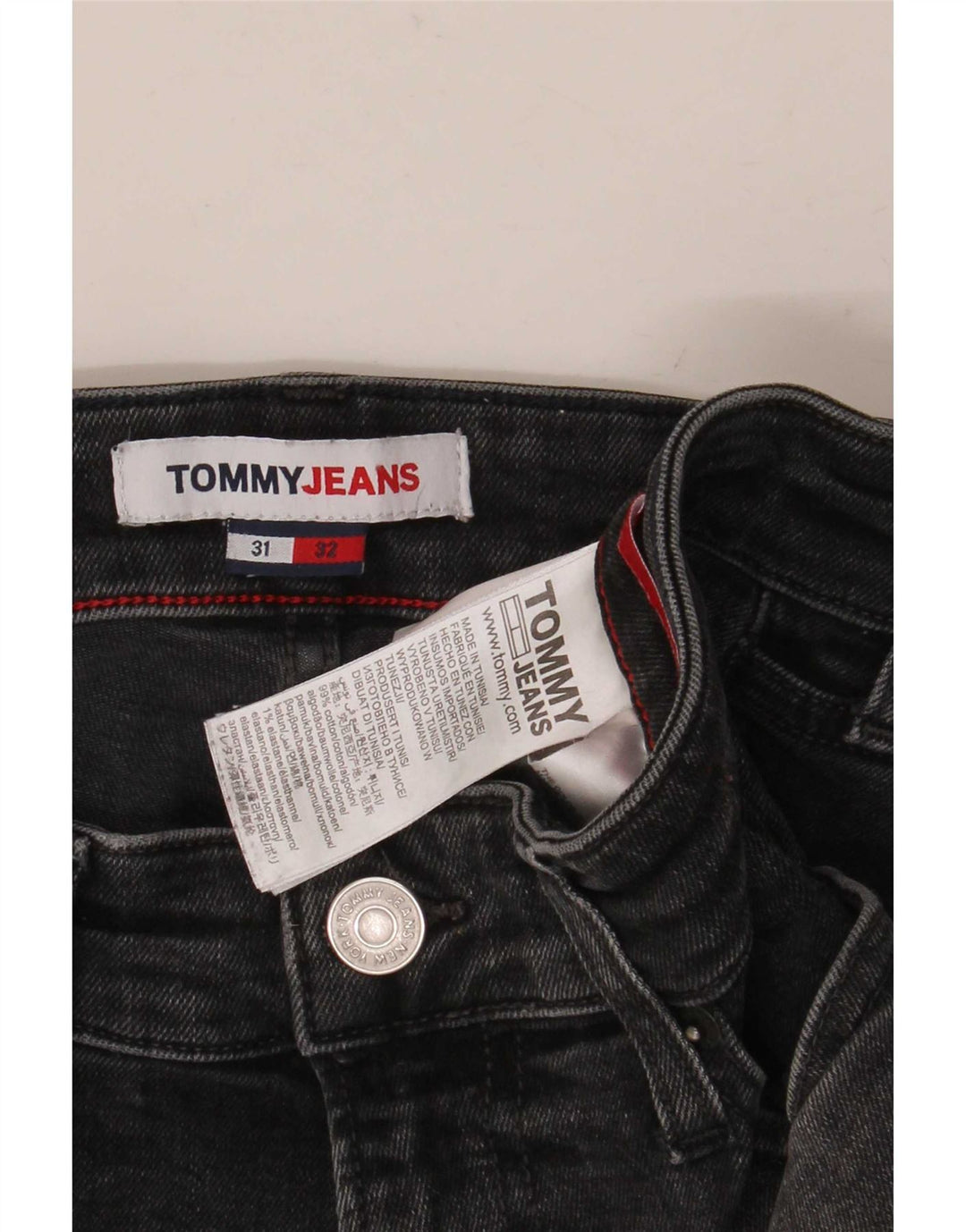 Tommy Jeans Masculino Slim W31 L32 Cinza Algodão