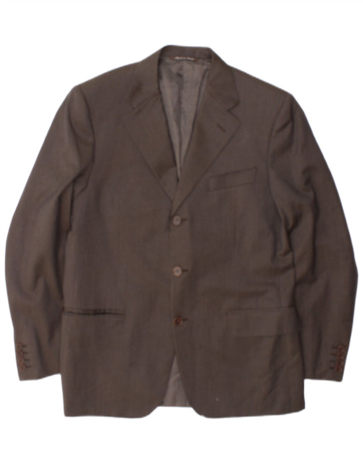 Jaqueta Blazer Masculina Canali com 3 Botões IT 46 Lã Marrom Pequena