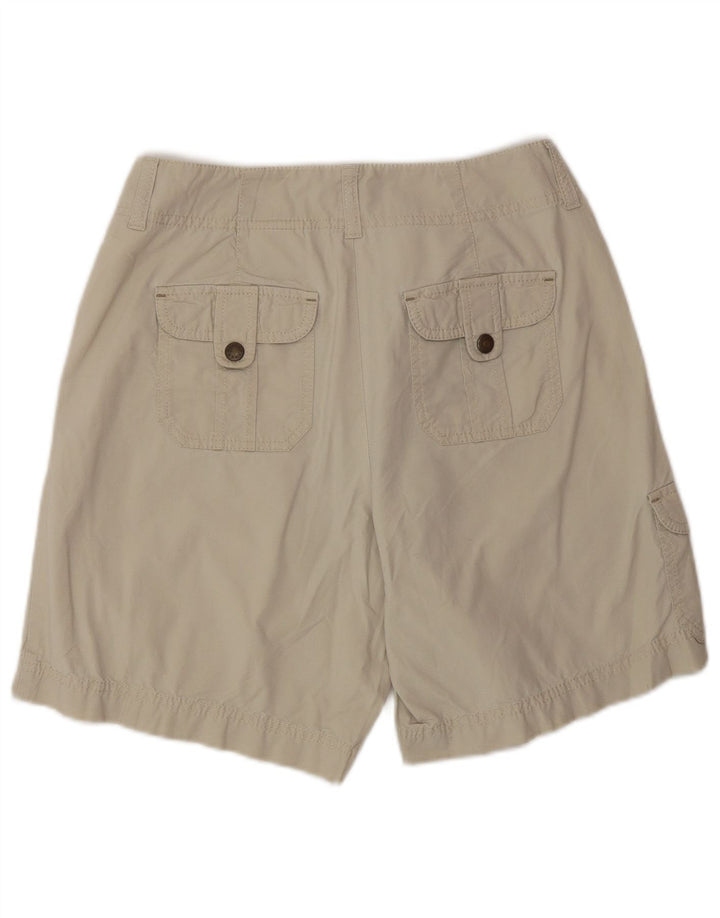Shorts cargo feminino Eddie Bauer Mercer Fit US 6 médio W30 algodão bege