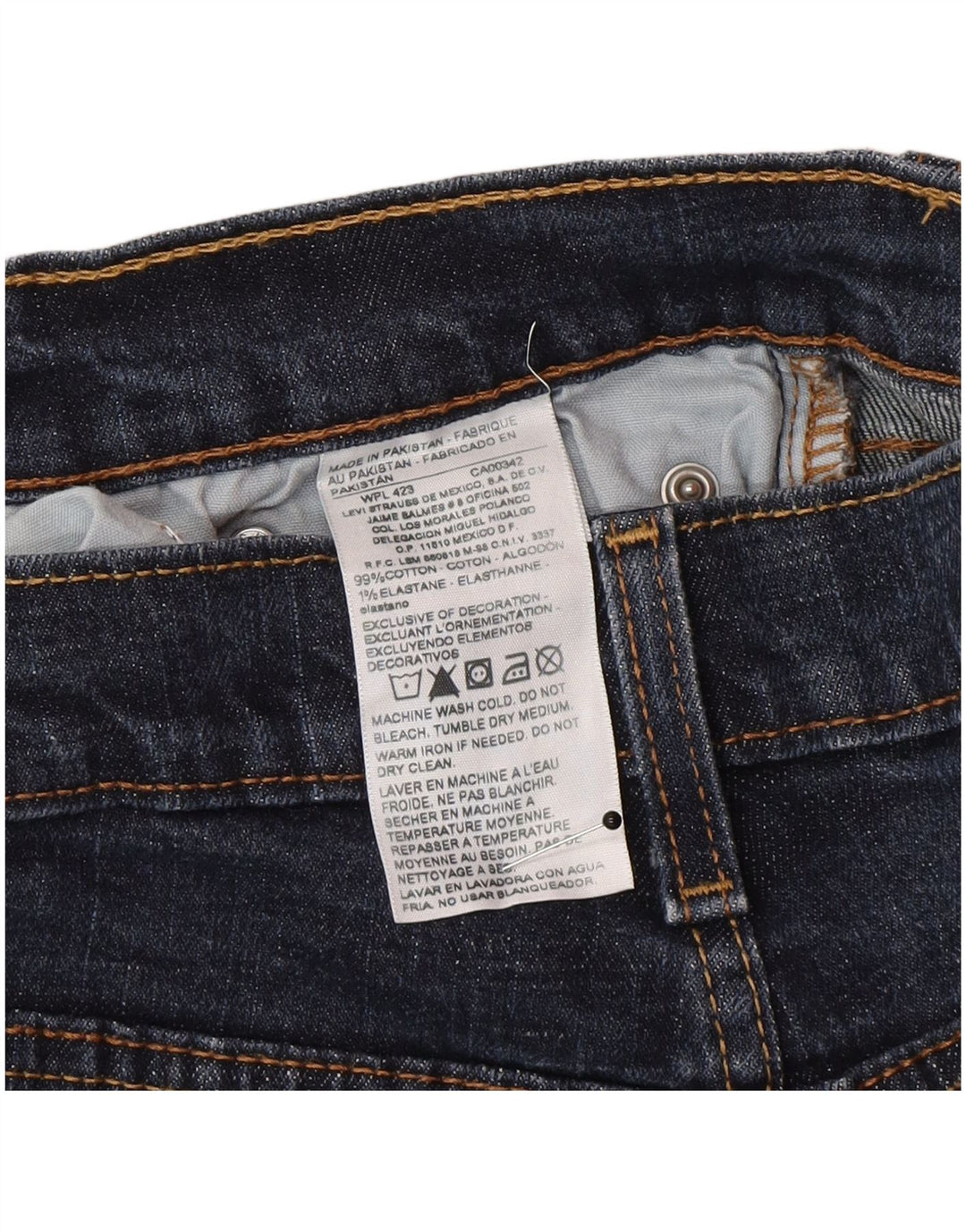 Calça jeans masculina Levi's Denizen Slim Straight W32 L32 azul marinho algodão