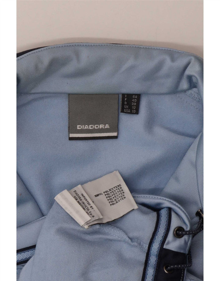Diadora Womens Tracksuit Top Jacket UK 12 Medium Blue Colourblock Poliéster