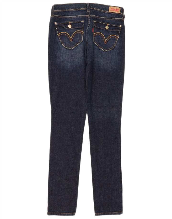 Calça jeans feminina Levi's 524 Super Low Slim W30 L32 azul marinho algodão