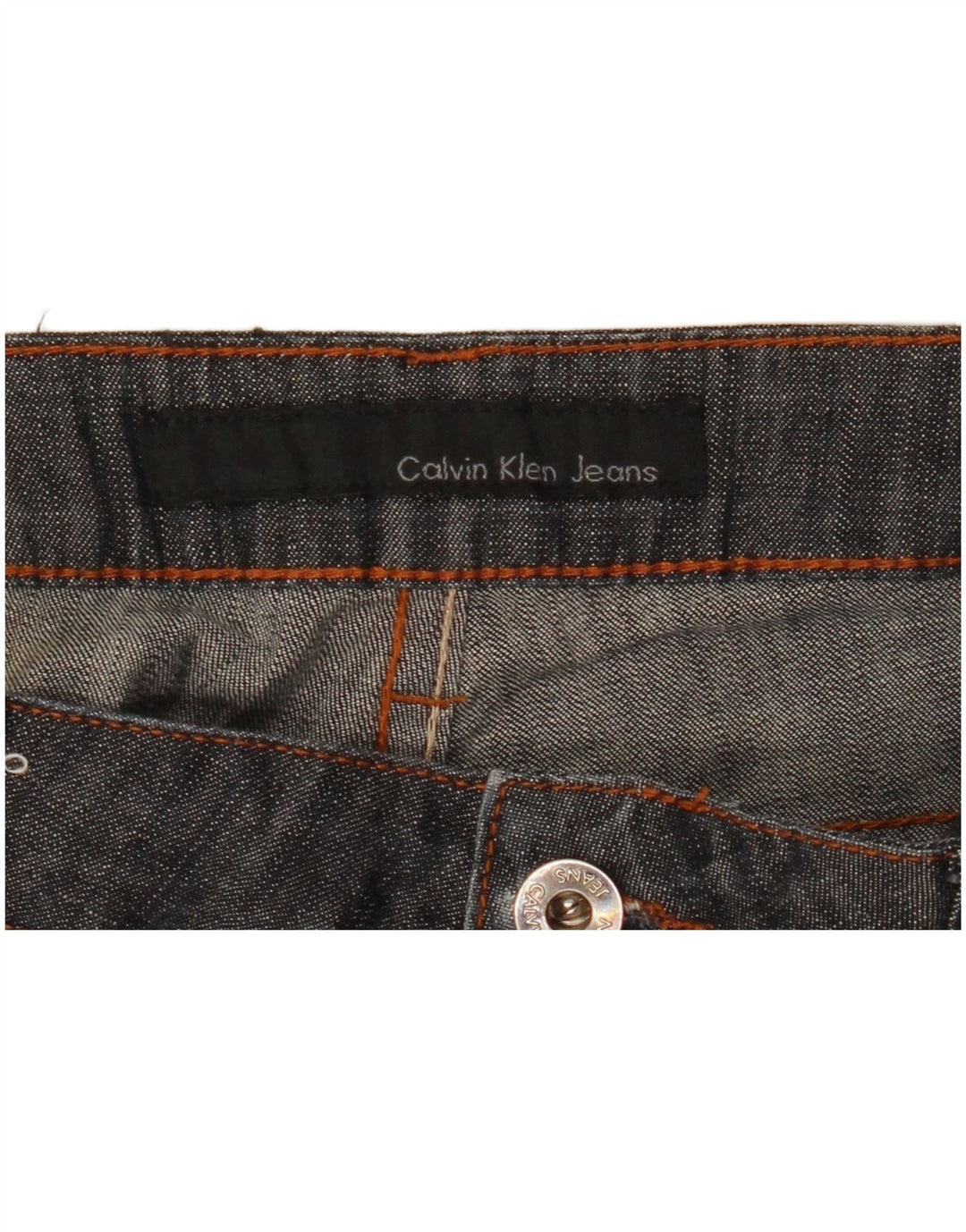 Calça jeans feminina Calvin Klein cintura baixa reta W31 L31 azul marinho