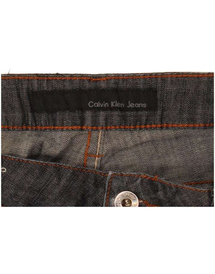 Calça jeans feminina Calvin Klein cintura baixa reta W31 L31 azul marinho