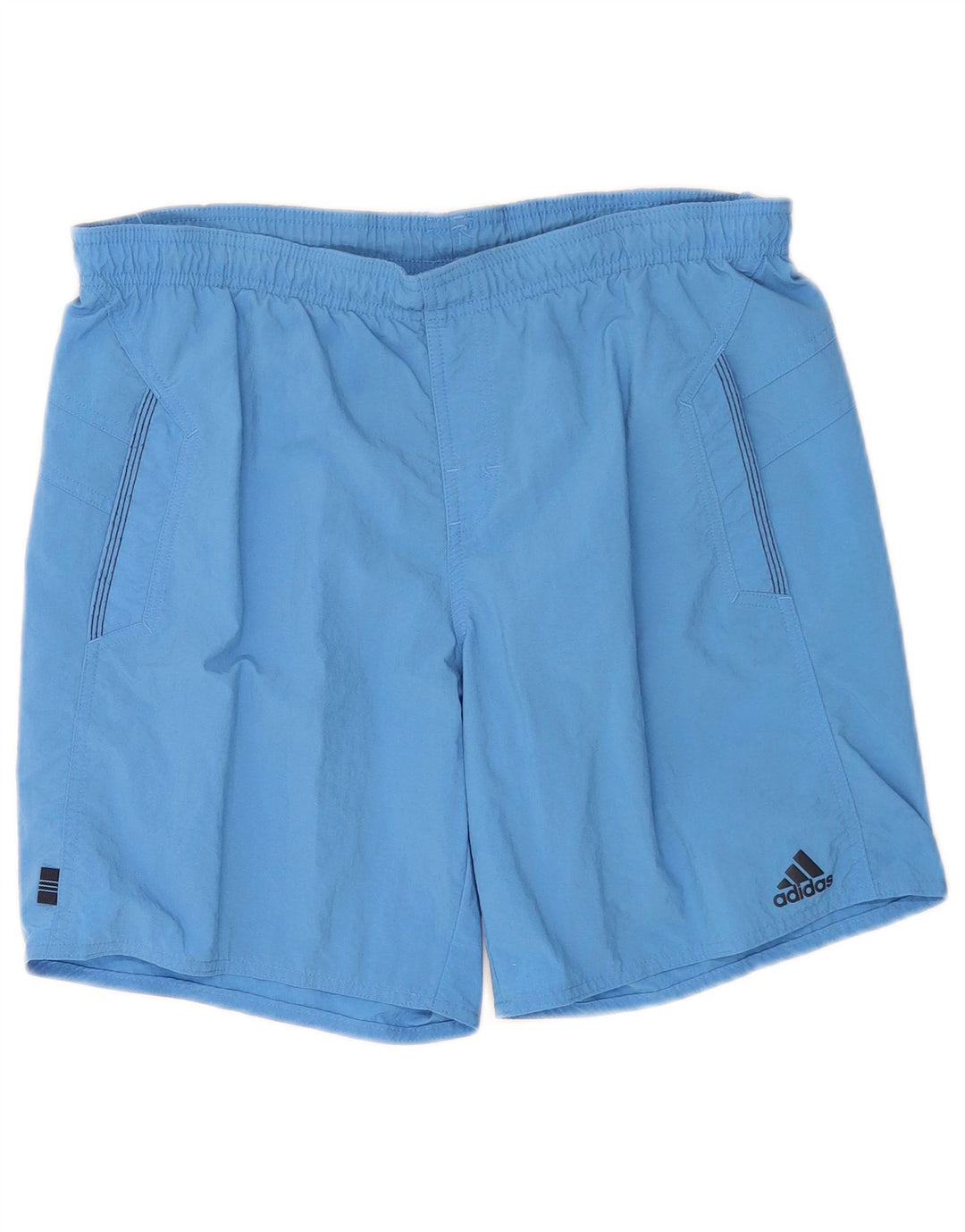 Shorts esportivos masculinos Adidas médio azul poliamida