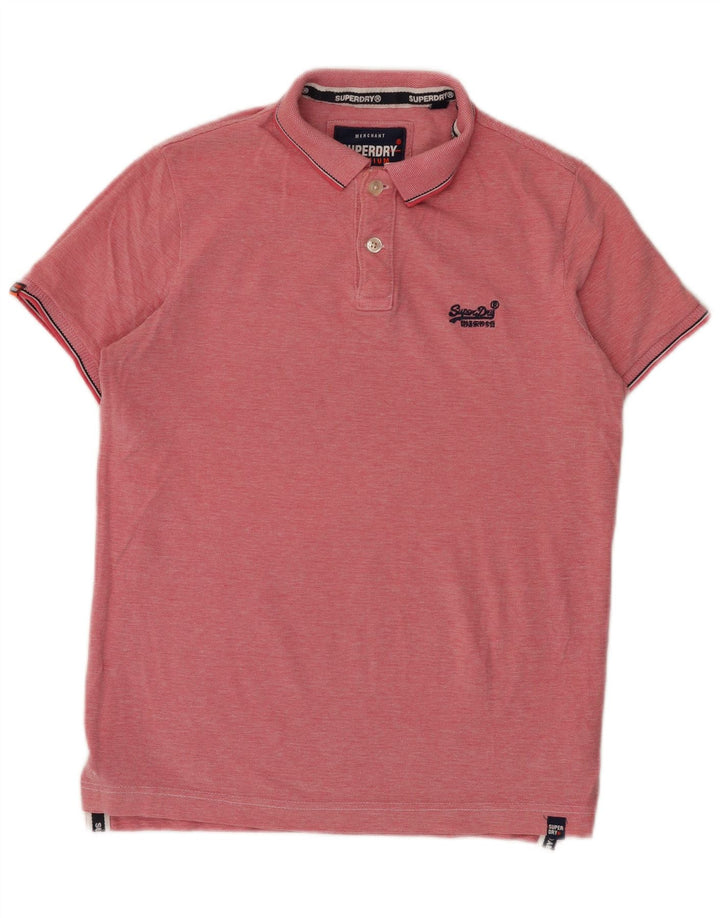 Camisa polo masculina Superdry médio algodão manchado rosa