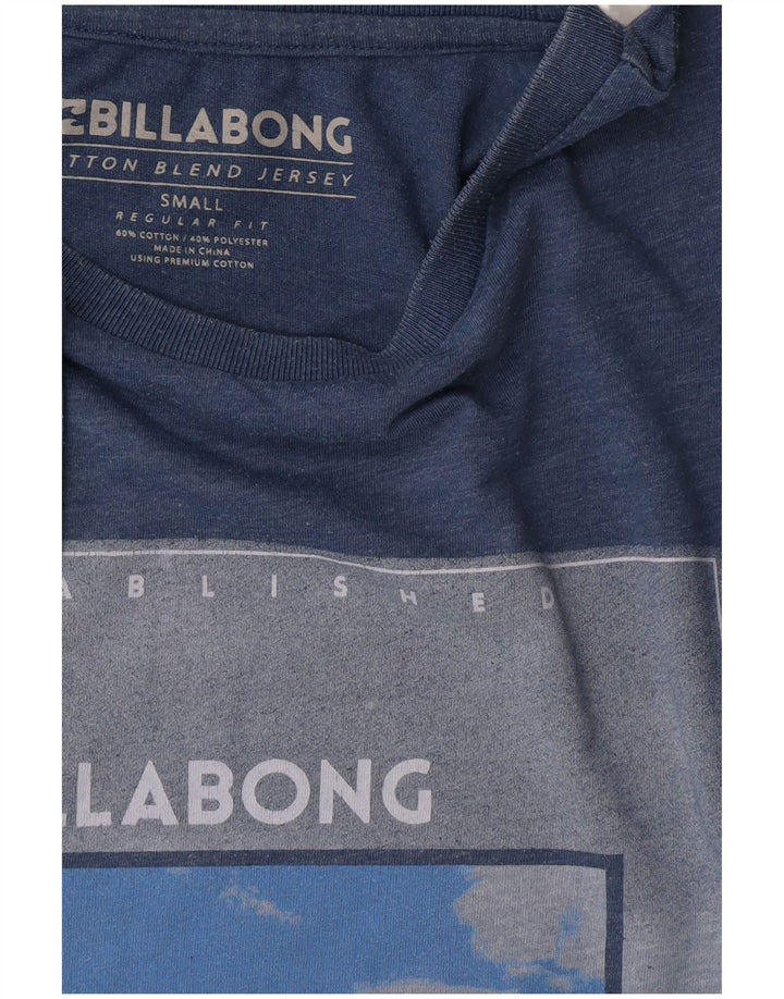 Camiseta masculina Billabong Regular Fit gráfica top pequeno algodão azul
