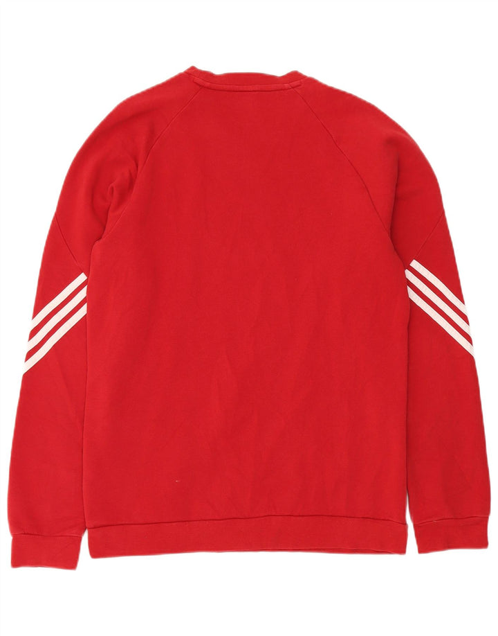 ADIDAS Mens Moletom Jumper Médio Algodão Vermelho