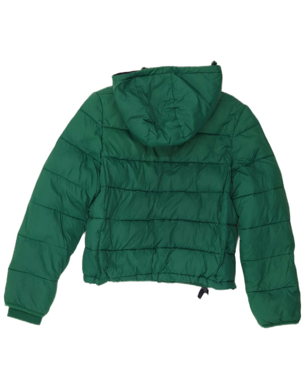 Jack Wills jaqueta feminina acolchoada com capuz e grandes dimensões Reino Unido 8 pequena verde