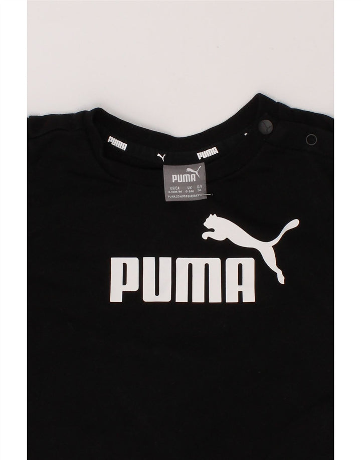 PUMA Baby Boys Graphic Sweatshirt Jumper 6-9 Months Black Cotton Vintage Puma and Second-Hand Puma from Messina Hembry 