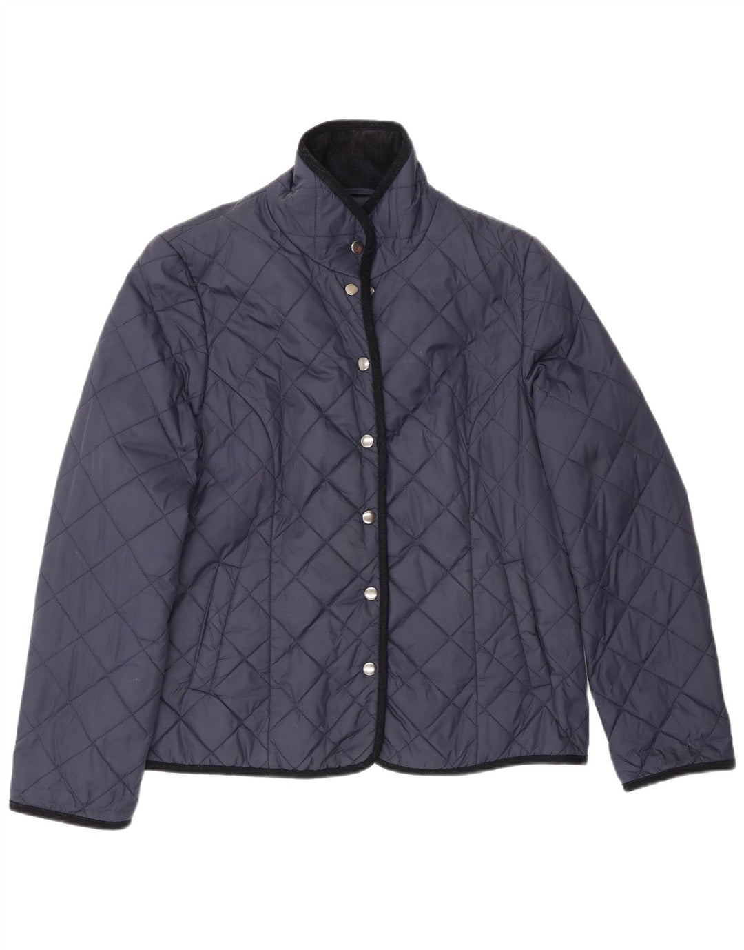 Jaqueta acolchoada feminina Jaeger UK 14 poliéster azul marinho médio