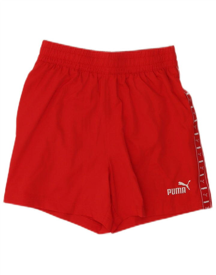 Shorts esportivos gráficos femininos Puma UK 8 pequeno poliéster vermelho