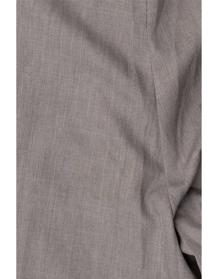 Calça masculina de terno reto Marks & Spencer W42 L29 poliéster cinza