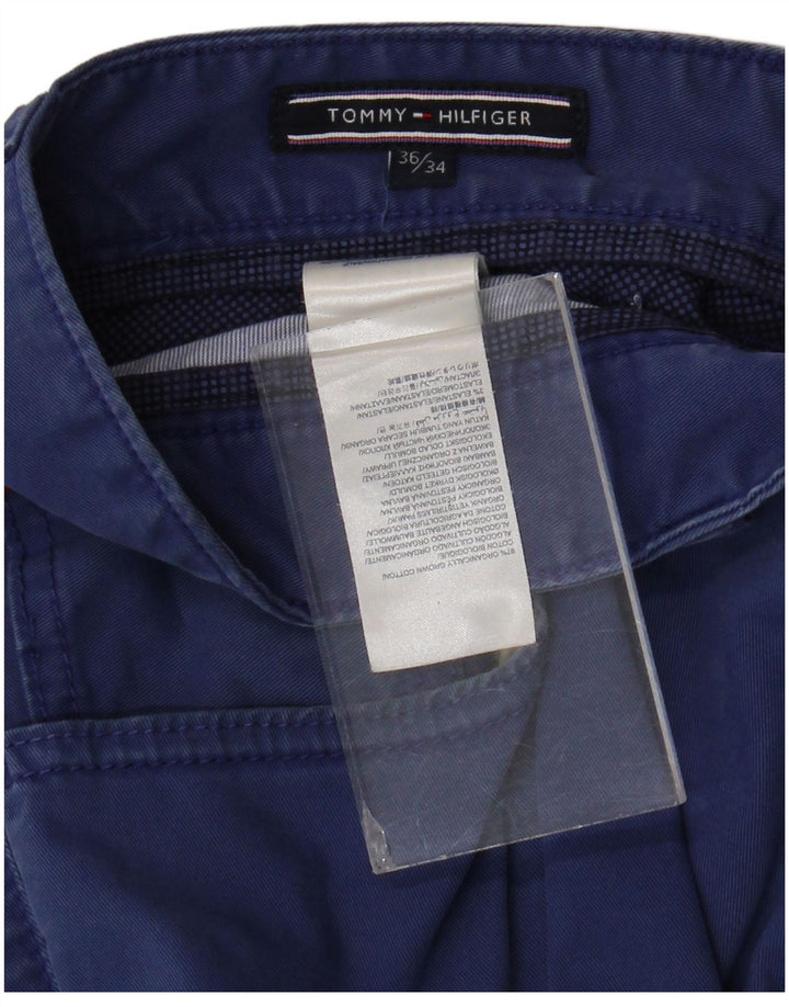 Calça casual reta masculina Tommy Hilfiger W36 L34 algodão azul