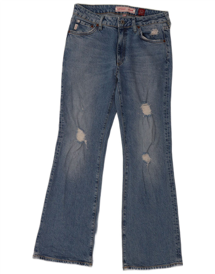 Calça jeans feminina SUPERDRY desgastada W30 L30 algodão azul
