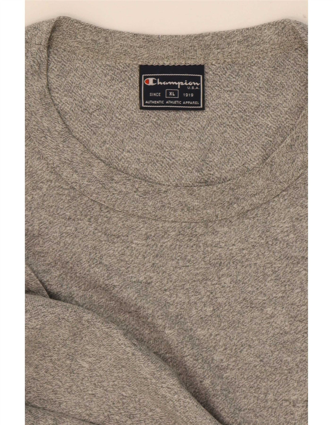 Camiseta masculina Champion XL cinza manchada