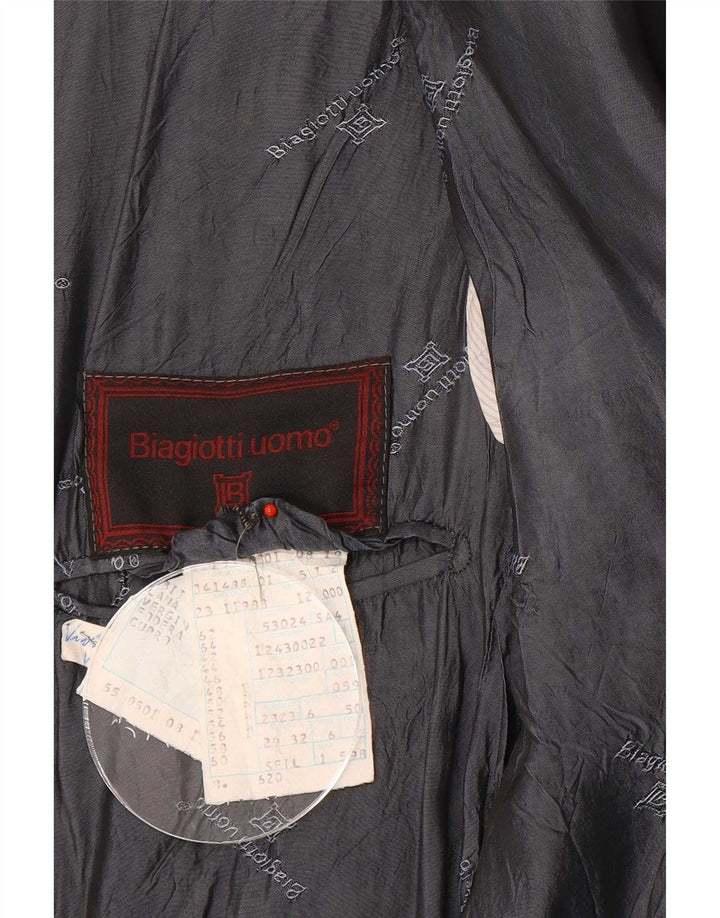 Jaqueta blazer masculina Biagiotti com 2 botões IT 50 grande lã cinza