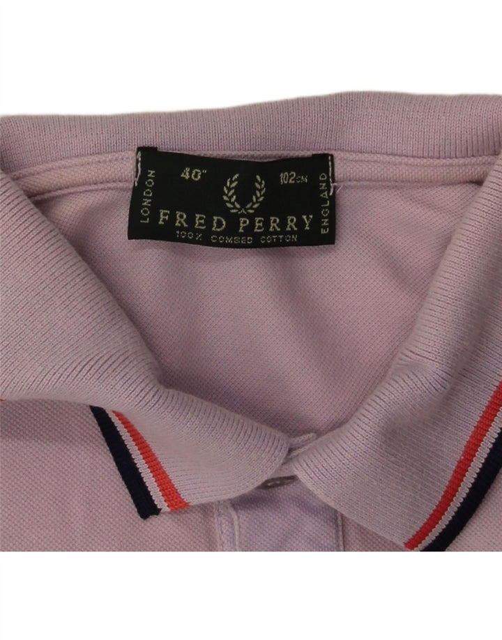 Camisa polo masculina Fred Perry de algodão roxo médio