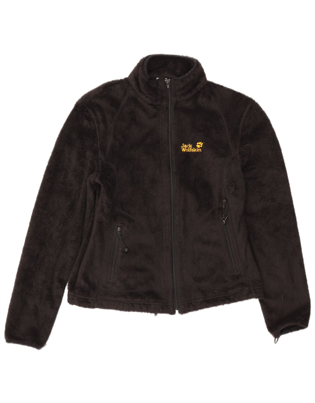 Jaqueta de lã feminina Jack Wolfskin Reino Unido 10 poliéster preto pequeno