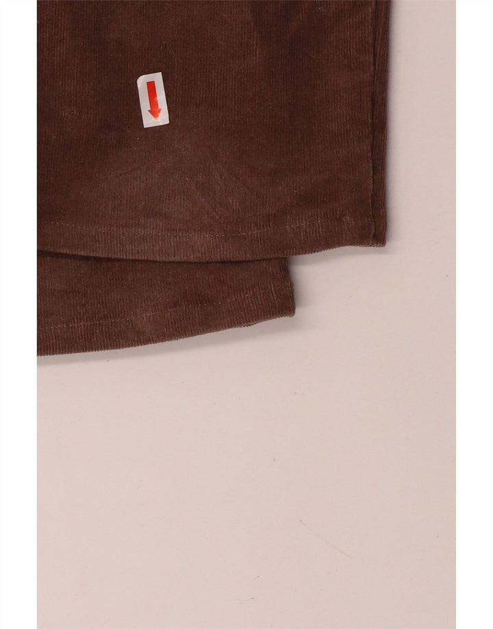 Calça feminina de veludo cotelê Benetton Slim Fit W32 L32 marrom